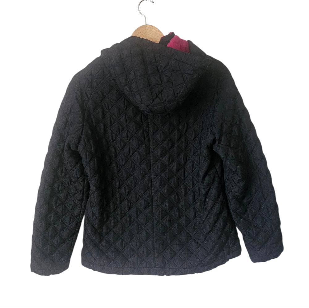 Kangol Girls Quilted Hooded Jacket, Black Size 12 - Picture 2 of 9